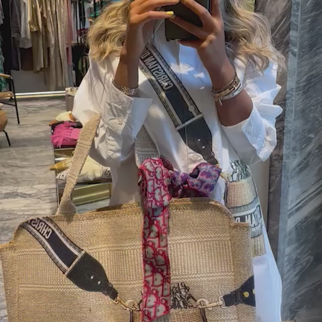 Basket bag white shirt
